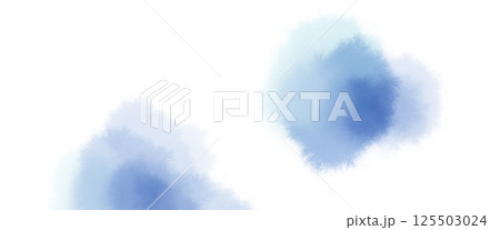 青のグラデーションふんわりあしらい素材イラスト 青のグラデーションふんわりあしらい素材イラスト 125503024