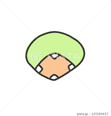手描きでゆるく描いた野球グラウンド 手描きでゆるく描いた野球グラウンド 125503417