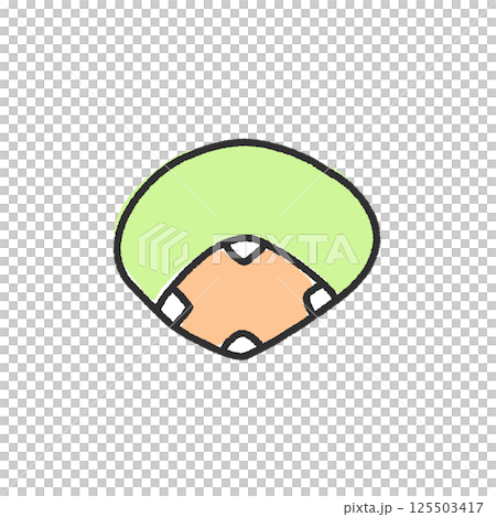 手描きでゆるく描いた野球グラウンド 手描きでゆるく描いた野球グラウンド 125503417