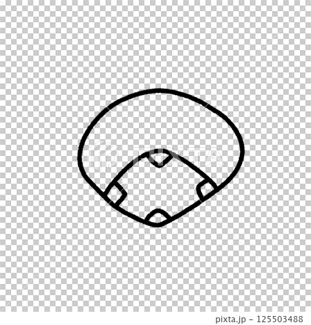 手描きでゆるく描いた野球グラウンド 125503488