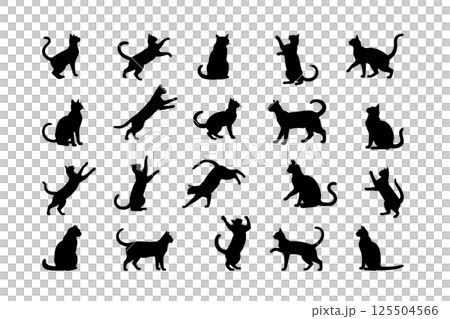 Cat silhouette image set Cat silhouette image set 125504566