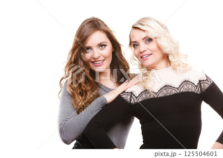 Adult mother and daughter portrait Adult mother and daughter portrait 125504601