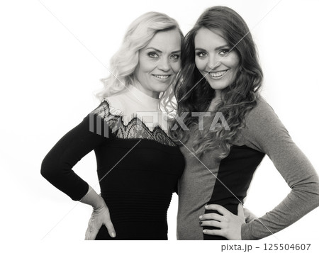Portrait of adult daughter with mother Portrait of adult daughter with mother 125504607