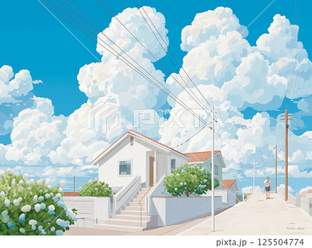 青空の下、夏の日常 125504774