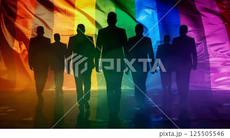 lgbt flag with modern men background. 125505546