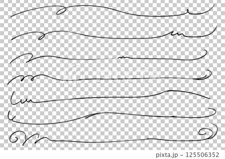字母下方手繪線條下劃線設定向量 125506352