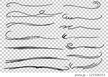 字母下方手繪線條下劃線設定向量 125506353