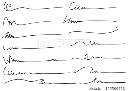 手描きの文字の下の線 アンダーラインセット ベクター 手描きの文字の下の線 アンダーラインセット ベクター 125506358