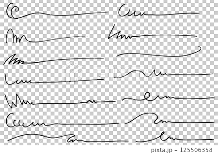 手描きの文字の下の線 アンダーラインセット ベクター 手描きの文字の下の線 アンダーラインセット ベクター 125506358