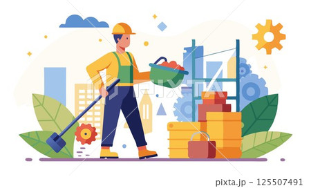 A laborer is responsible for maintaining a clean and organized construction site, moving materials, and assisting with various tasks as directed. 125507491