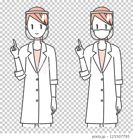 插畫素材:醫生/女醫師戴著面罩預防病毒/傳染病(單調) 插畫素材:醫生/女醫師戴著面罩預防病毒/傳染病(單調) 125507795