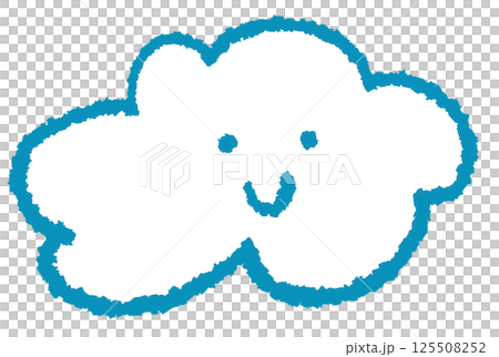 一朵帶著笑臉的白雲插圖 125508252