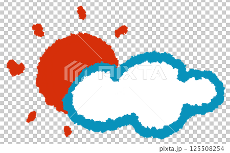 紅日白雲插畫 紅日白雲插畫 125508254