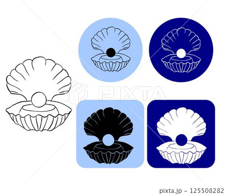 Seashell with pearl logo graphic vector ink line icon. shell and ocean animals, open seashell vector icon. Banner, poster, wrapping paper, sticker, print, modern textile design. Seashell with pearl logo graphic vector ink line icon. shell and ocean animals, open seashell vector icon. Banner, poster, wrapping paper, sticker, print, modern textile design. 125508282
