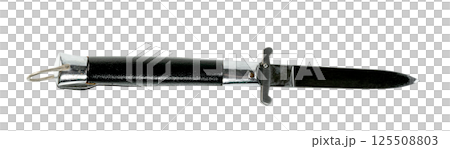 Black Pocket Knife isolated. 125508803