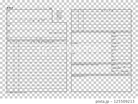 就職活動 履歴書のテンプレート イメージ ベクター 素材 125509213