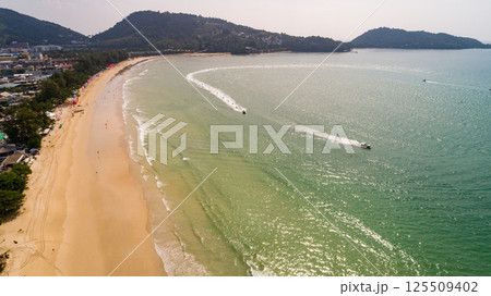 High angle view Patong beach at Phuket Thailand High angle view Patong beach at Phuket Thailand 125509402