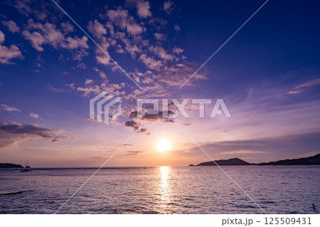 Amazing light sunset or sunrise sky landscape view,Beautiful nature colorful sky background Amazing light sunset or sunrise sky landscape view,Beautiful nature colorful sky background 125509431