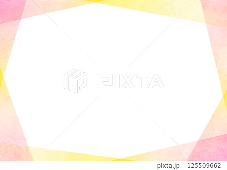 水彩背景フレーム（ピンク・黄色） 125509662