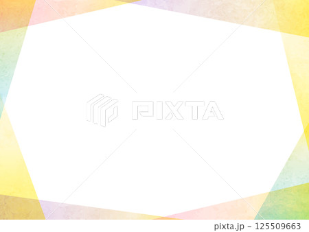 水彩背景フレーム（正方形・ピンク・黄色） 125509663