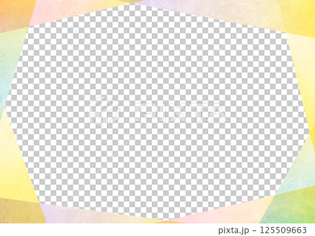 水彩背景フレーム（正方形・ピンク・黄色） 125509663