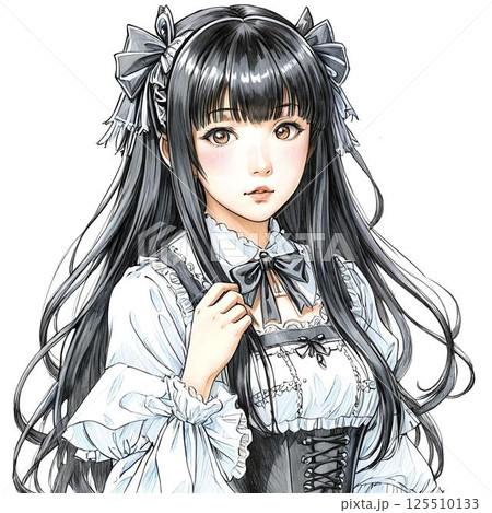 ゴスロリの服を着た女性 125510133