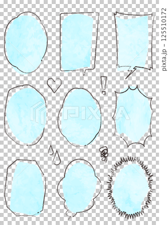 Easy light blue simple watercolor speech bubble set Easy light blue simple watercolor speech bubble set 125510172