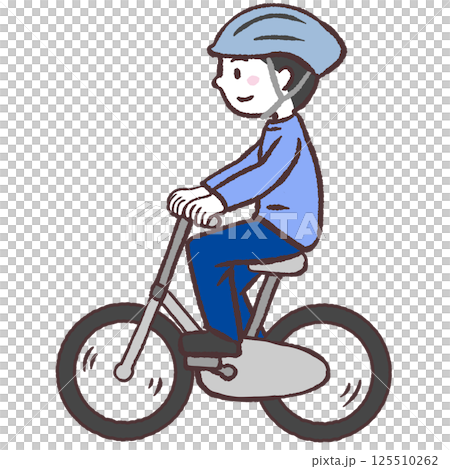Illustration of a man riding a bicycle 125510262
