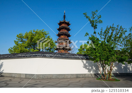 Longhua temple pagoda as flak cannon tower, Shanghai, China 125510334
