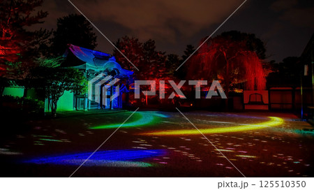 Kodaiji temple autumn light illumination show at night, Kyoto Kodaiji temple autumn light illumination show at night, Kyoto 125510350