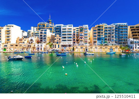 Beautiful view of the St Julian's Bay, Malta Beautiful view of the St Julian's Bay, Malta 125510411