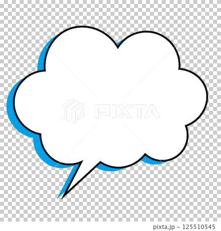 シンプルな吹き出しのイラスト もこもこ シンプルな吹き出しのイラスト もこもこ 125510545