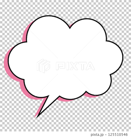 シンプルな吹き出しのイラスト　もこもこ 125510546