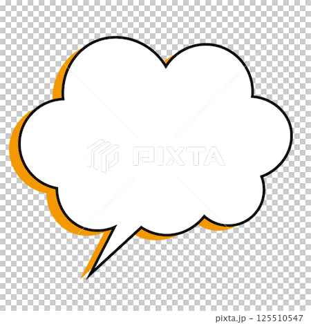 シンプルな吹き出しのイラスト　もこもこ 125510547