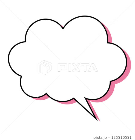 シンプルな吹き出しのイラスト　もこもこ 125510551