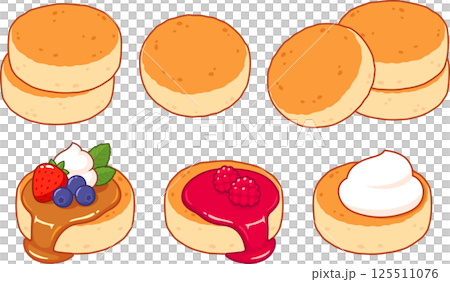 Syrniki cottage cheese pancakes set 125511076