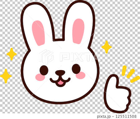 Cute cartoon bunny giving thumbs up Cute cartoon bunny giving thumbs up 125511508
