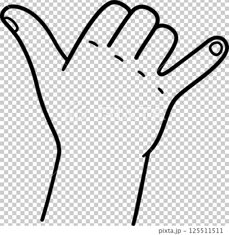Hang loose Shaka hand sign drawing 125511511