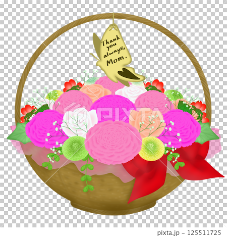 母の日の贈り物_フラワーアレジメントのイラスト 125511725