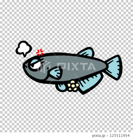 Illustration of an angry killifish laying eggs Illustration of an angry killifish laying eggs 125511954