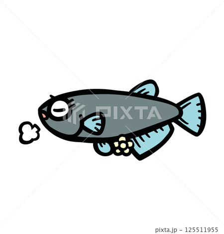 産卵中の悲しむメダカのイラスト 125511955