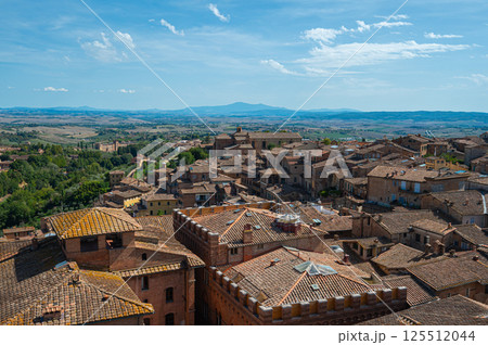 Panoramic View of Siena, Italy 125512044