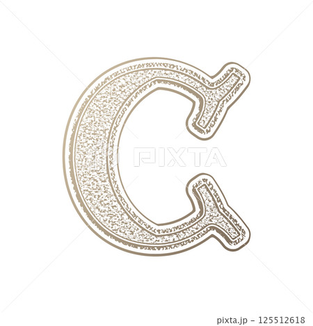Vintage decorative font. Vector letter on white background. Vintage decorative font. Vector letter on white background. 125512618