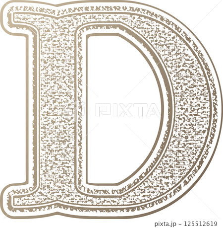 Vintage decorative font. Vector letter on white background. Vintage decorative font. Vector letter on white background. 125512619