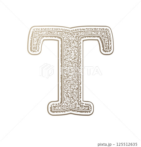 Vintage decorative font. Vector letter on white background. Vintage decorative font. Vector letter on white background. 125512635