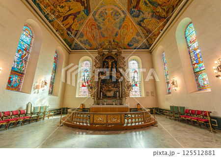 Oslo cathedral Interior with Stained Glass.and Frescoes Oslo cathedral Interior with Stained Glass.and Frescoes 125512881
