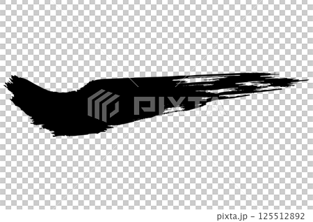 Japanese-style material: Dynamic brush-drawn line illustration set, vector 125512892