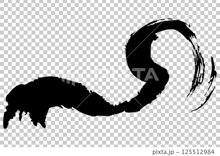 用畫筆向量繪製的日式素材動態線條插圖集 125512984