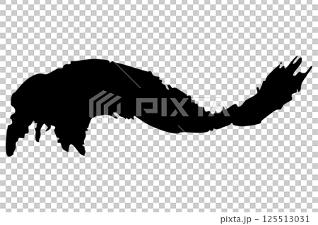 Japanese-style material: Dynamic brush-drawn line illustration set, vector 125513031