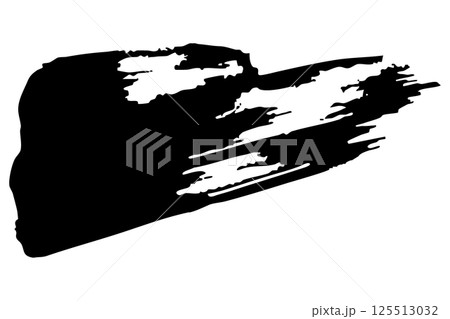 和風素材　筆で描かれたダイナミックな線のイラストセット　ベクター 125513032